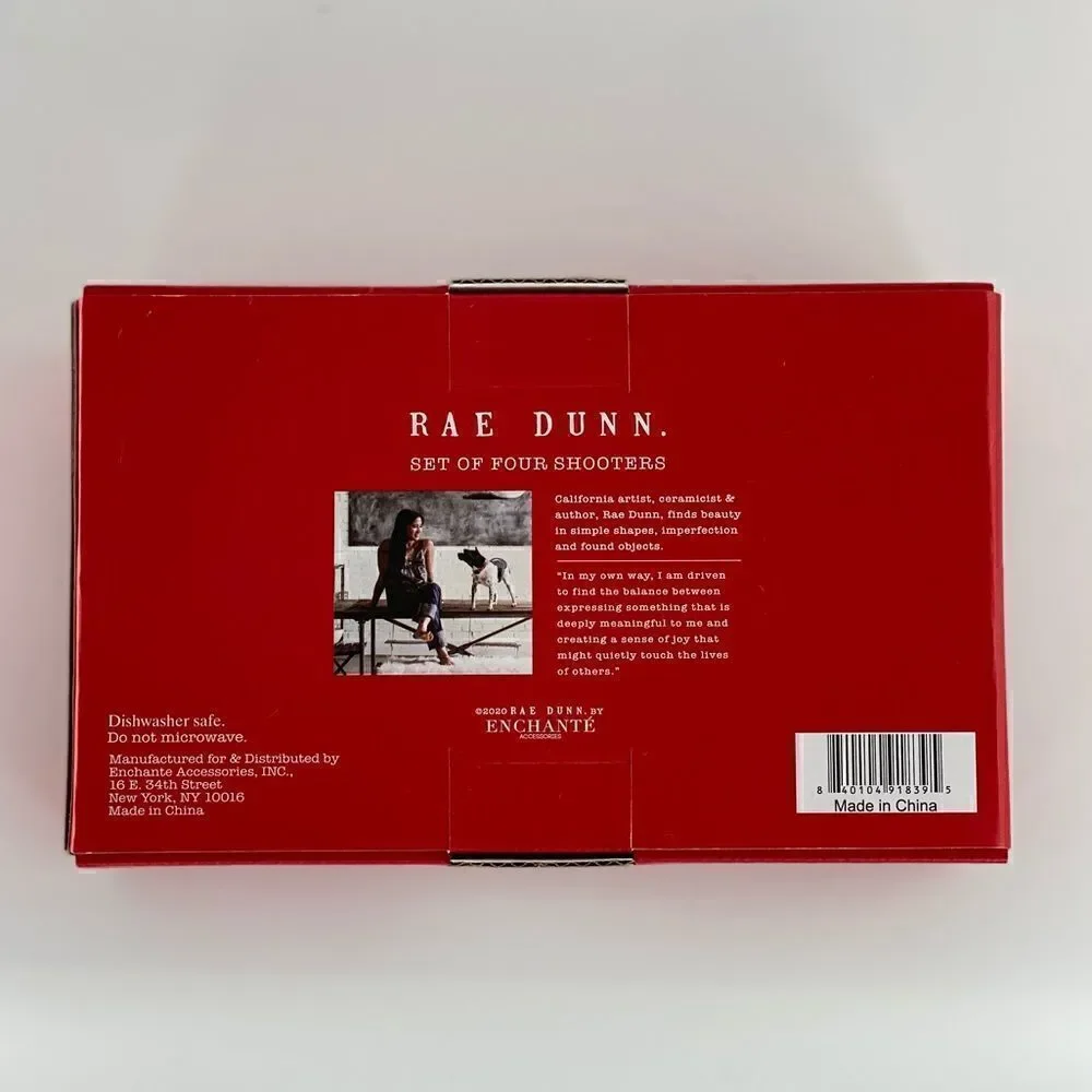 Rae Dunn Set of 4 Celebrate Shot Glass Shooters